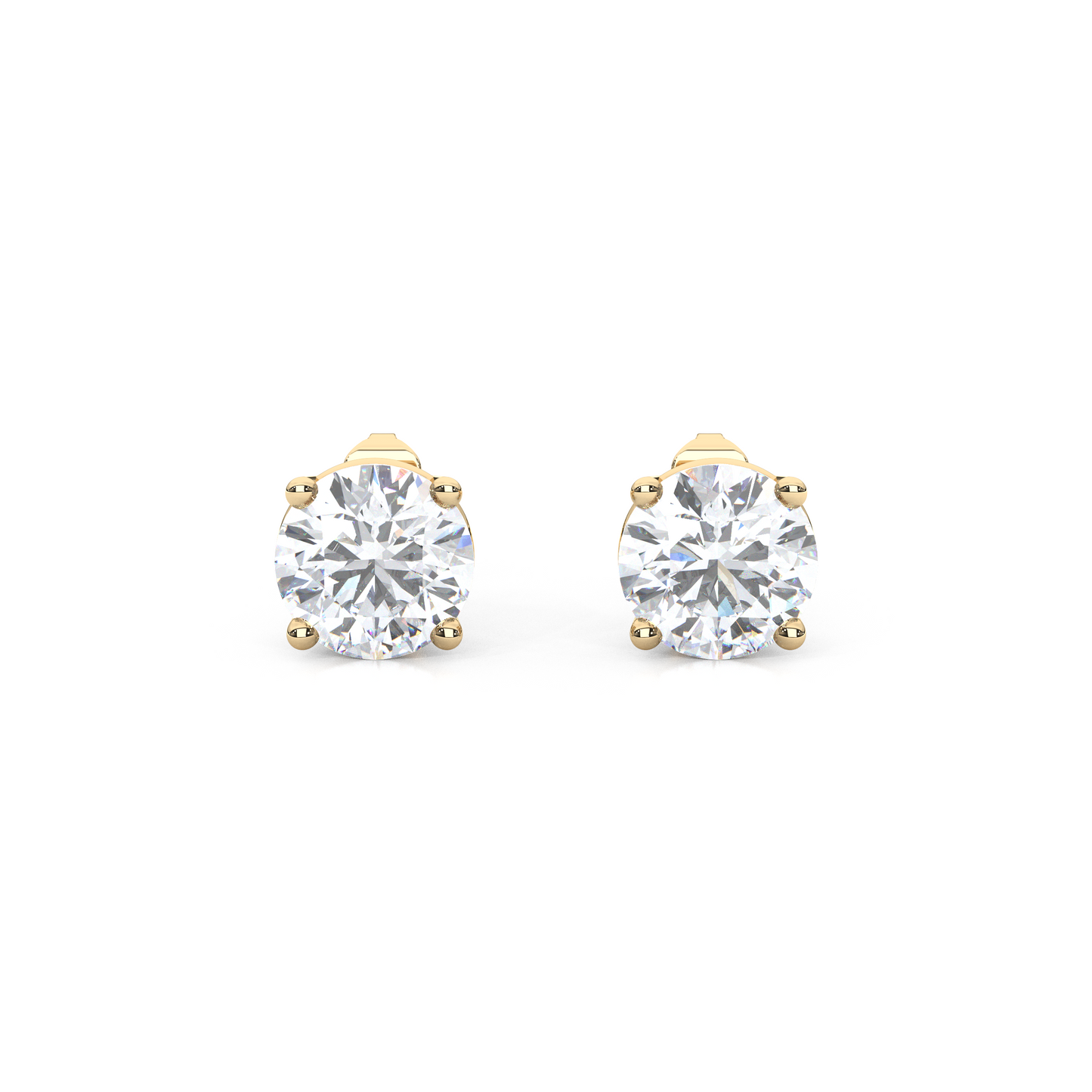 Classic Round Cut Lab Diamond 4-Prong Stud Earrings