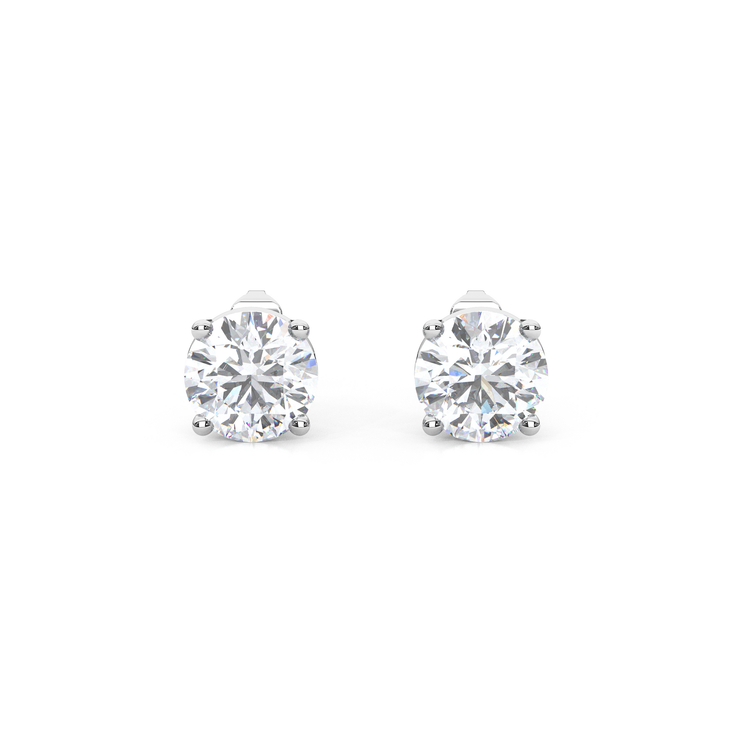 Classic Round Cut Lab Diamond 4-Prong Stud Earrings