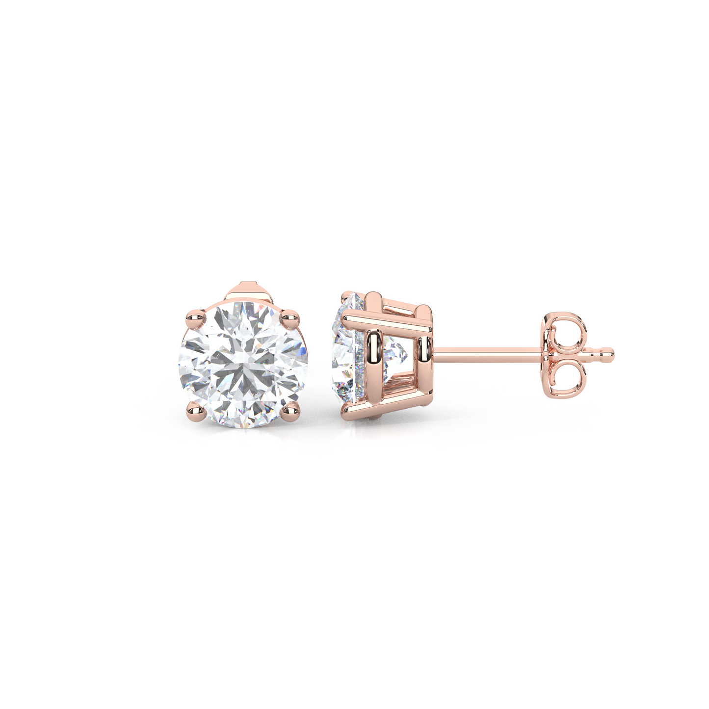Classic Round Cut Lab Diamond 4-Prong Stud Earrings