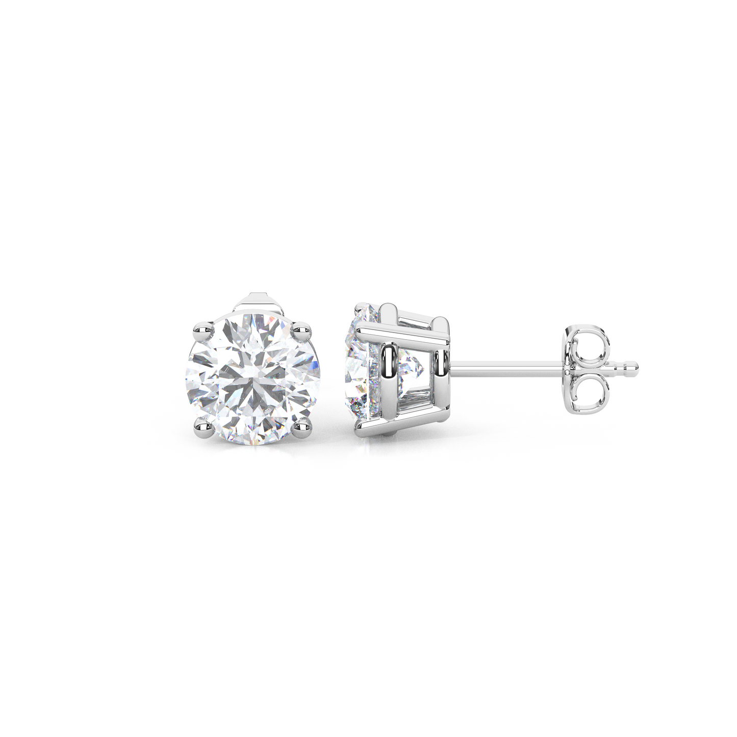 Classic Round Cut Lab Diamond 4-Prong Stud Earrings
