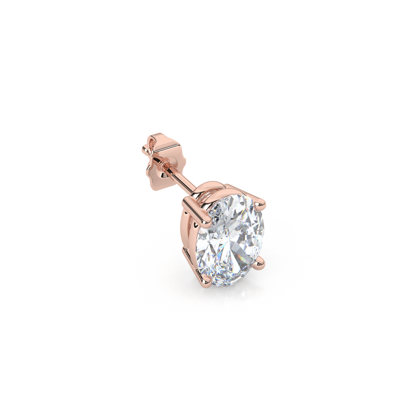 Classic Oval Cut Lab Diamond 4-Prong Stud Earrings