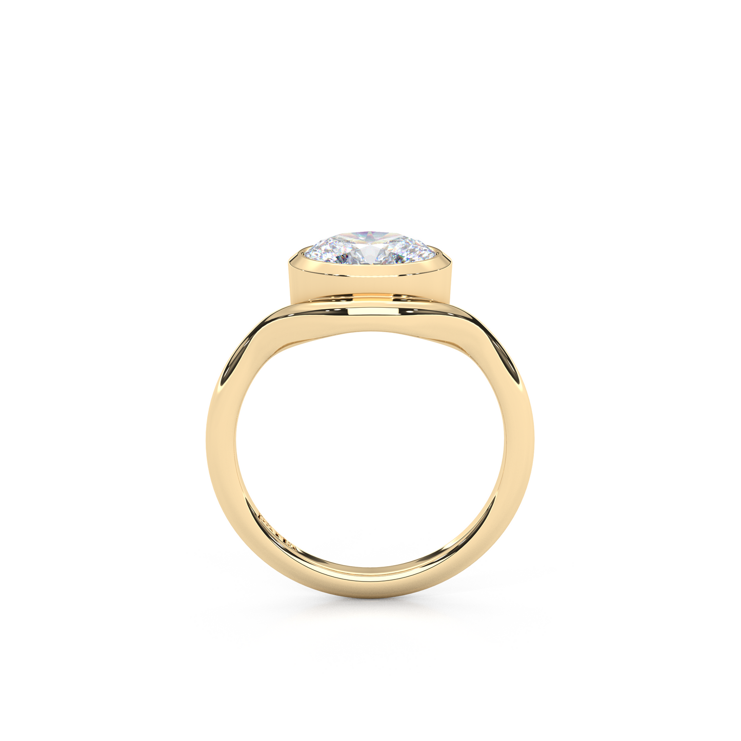 Elegant 1.00 Carat Oval Cut Lab Diamond Bezel Solitaire Ring