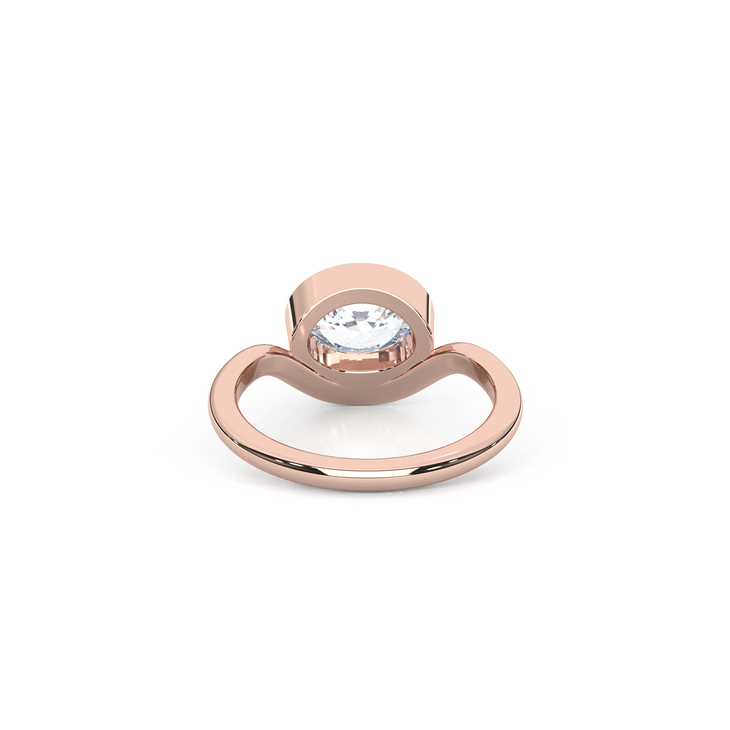 Elegant 1.00 Carat Oval Cut Lab Diamond Bezel Solitaire Ring