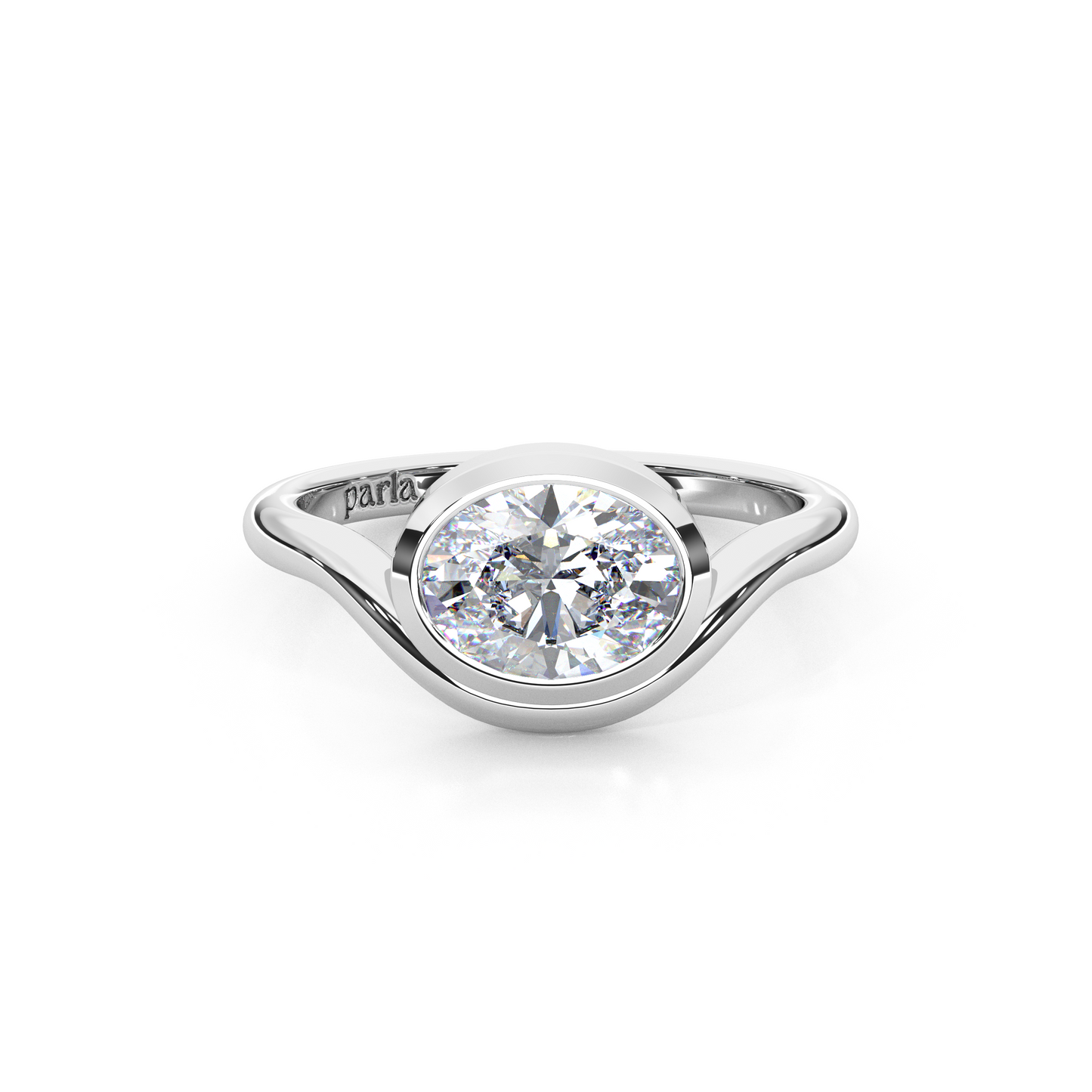 Elegant 1.00 Carat Oval Cut Lab Diamond Bezel Solitaire Ring