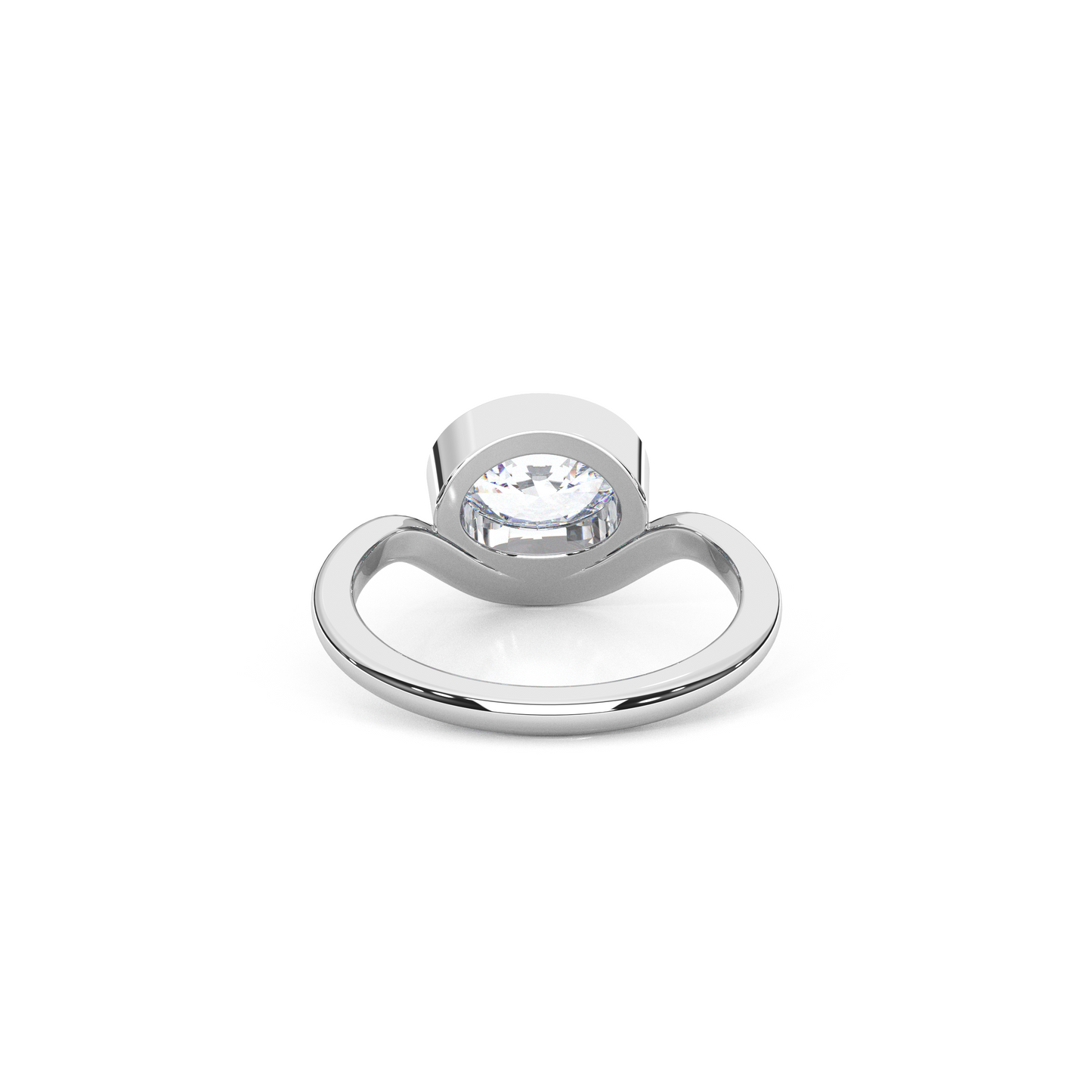 Elegant 1.00 Carat Oval Cut Lab Diamond Bezel Solitaire Ring