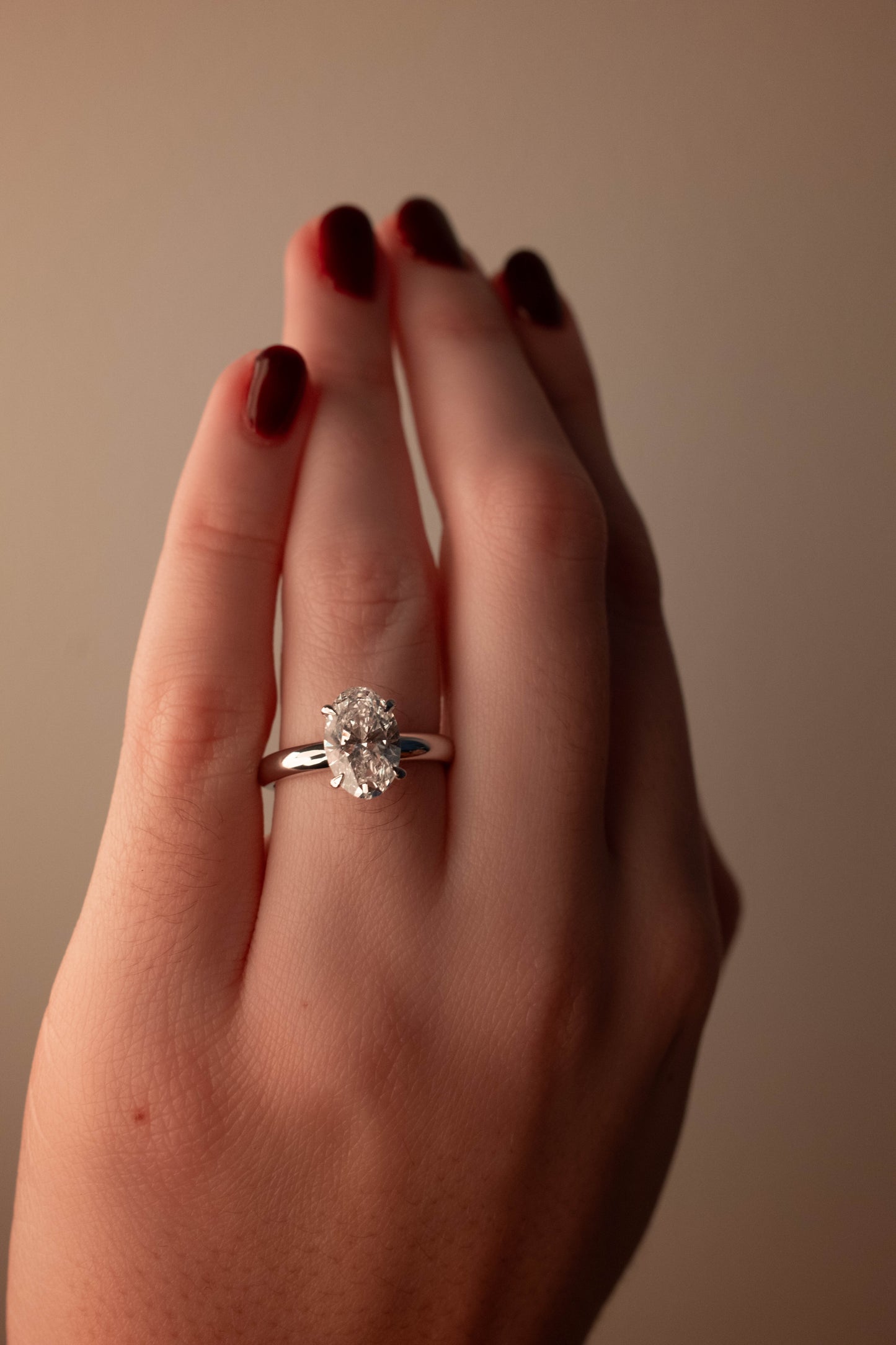 2.07ct Oval Lab Diamond Solitaire Ring in 14K White Gold