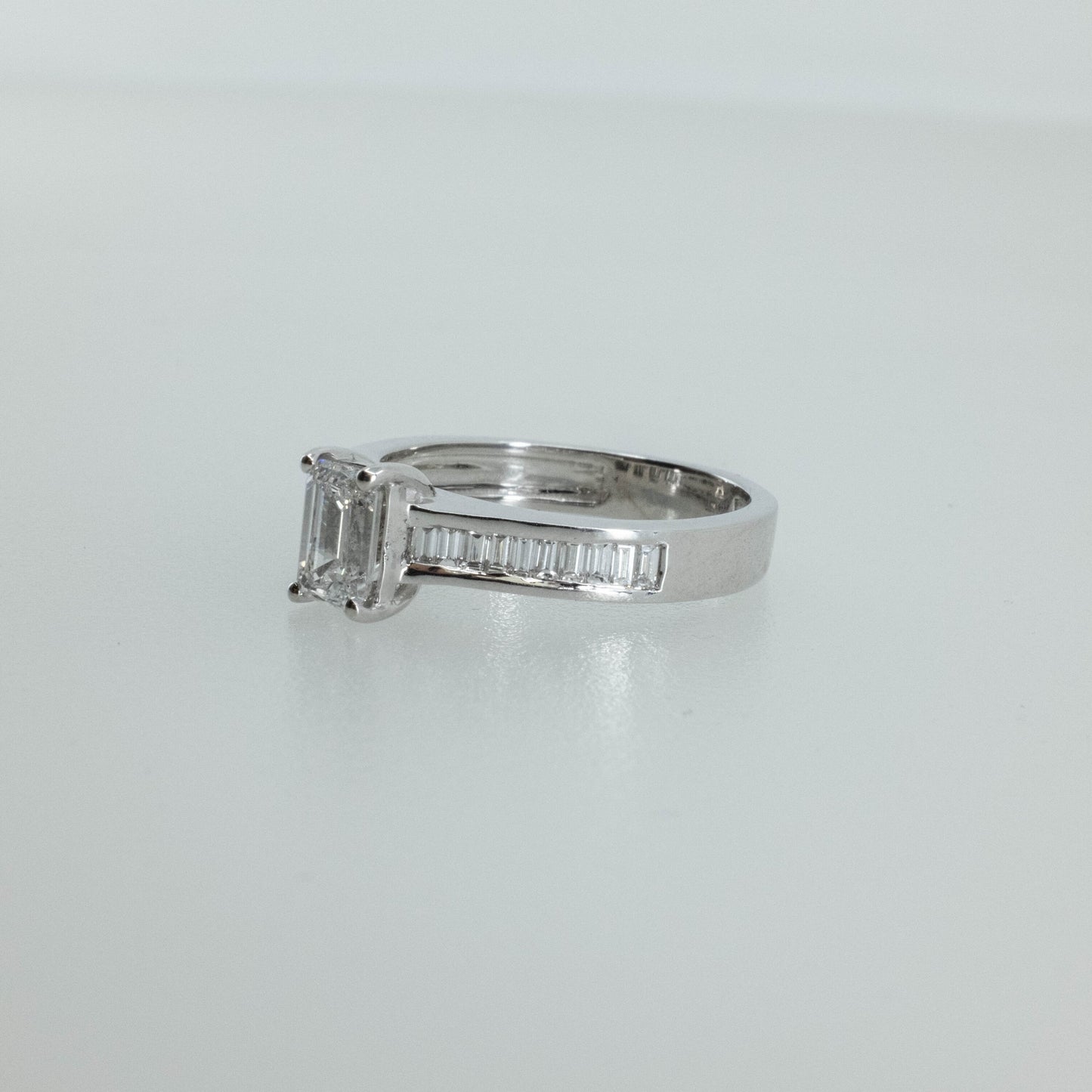 1.12ct Emerald-Cut Lab Diamond Ring in 14K White Gold