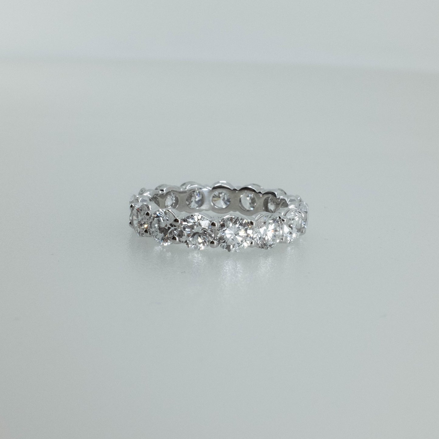 4.44ct Round Lab Diamond Eternity Band Ring in 14K White Gold