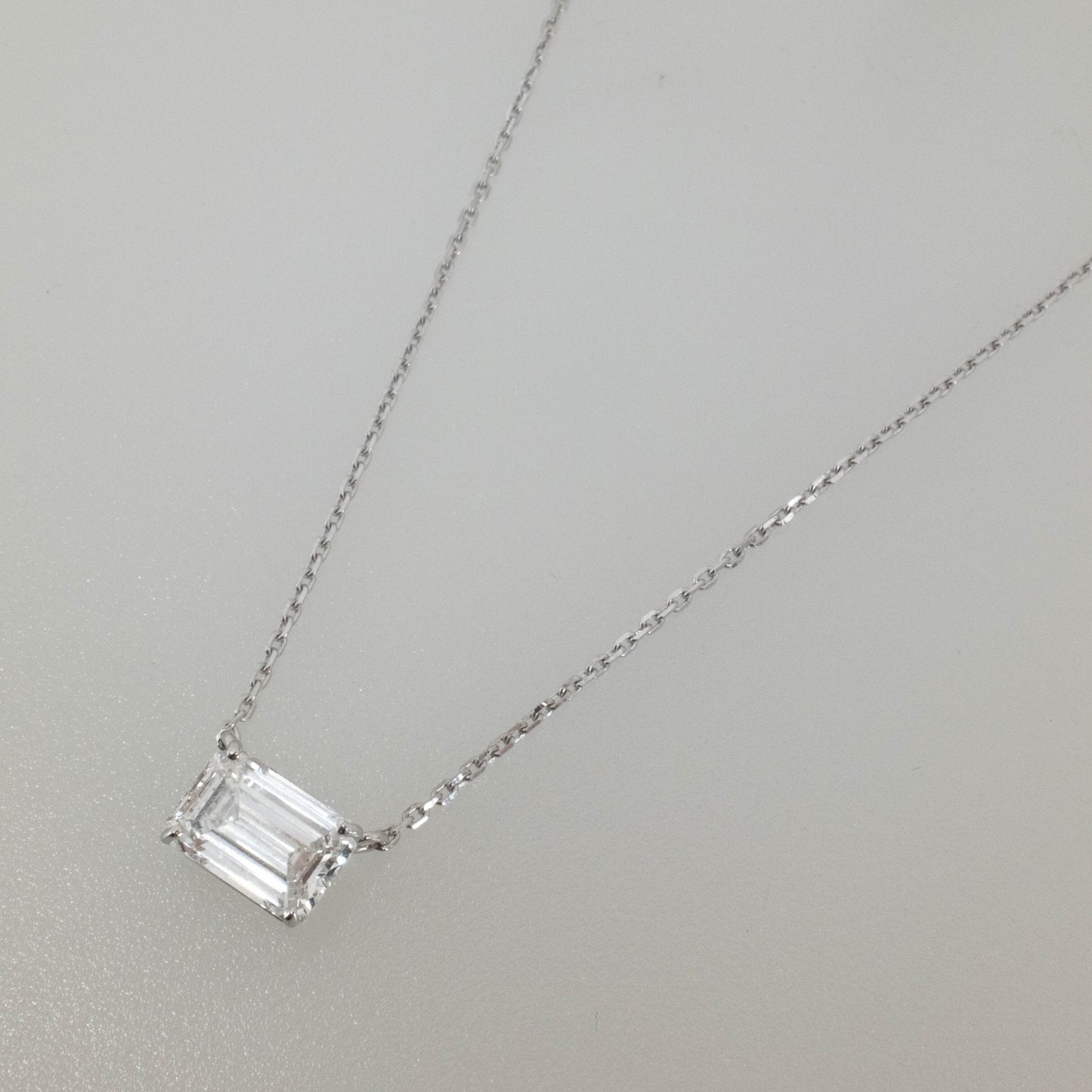 3.04ct Emerald-Cut Lab Diamond Pendant Necklace in 14K White Gold
