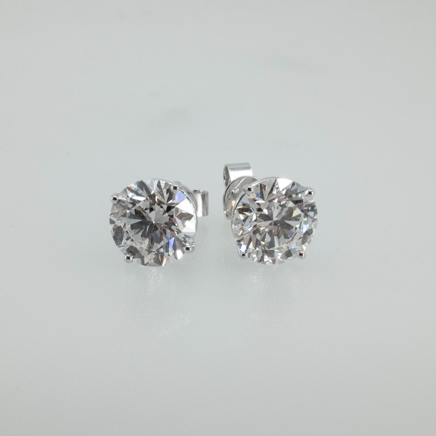 6.03ct Round Lab Diamond 4-Prong Stud Earrings in 14K White Gold