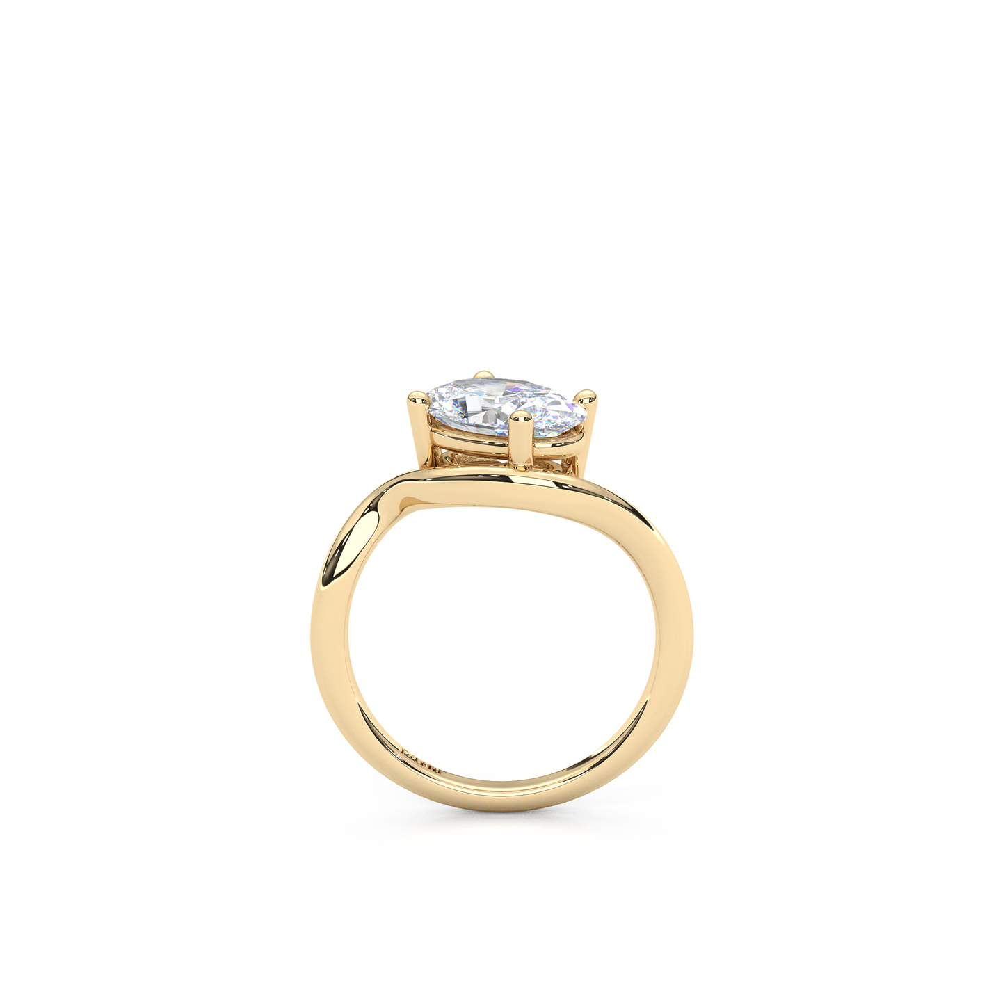 Diagonal 1ct. Oval Lab-Diamond Elegant Pinky Ring