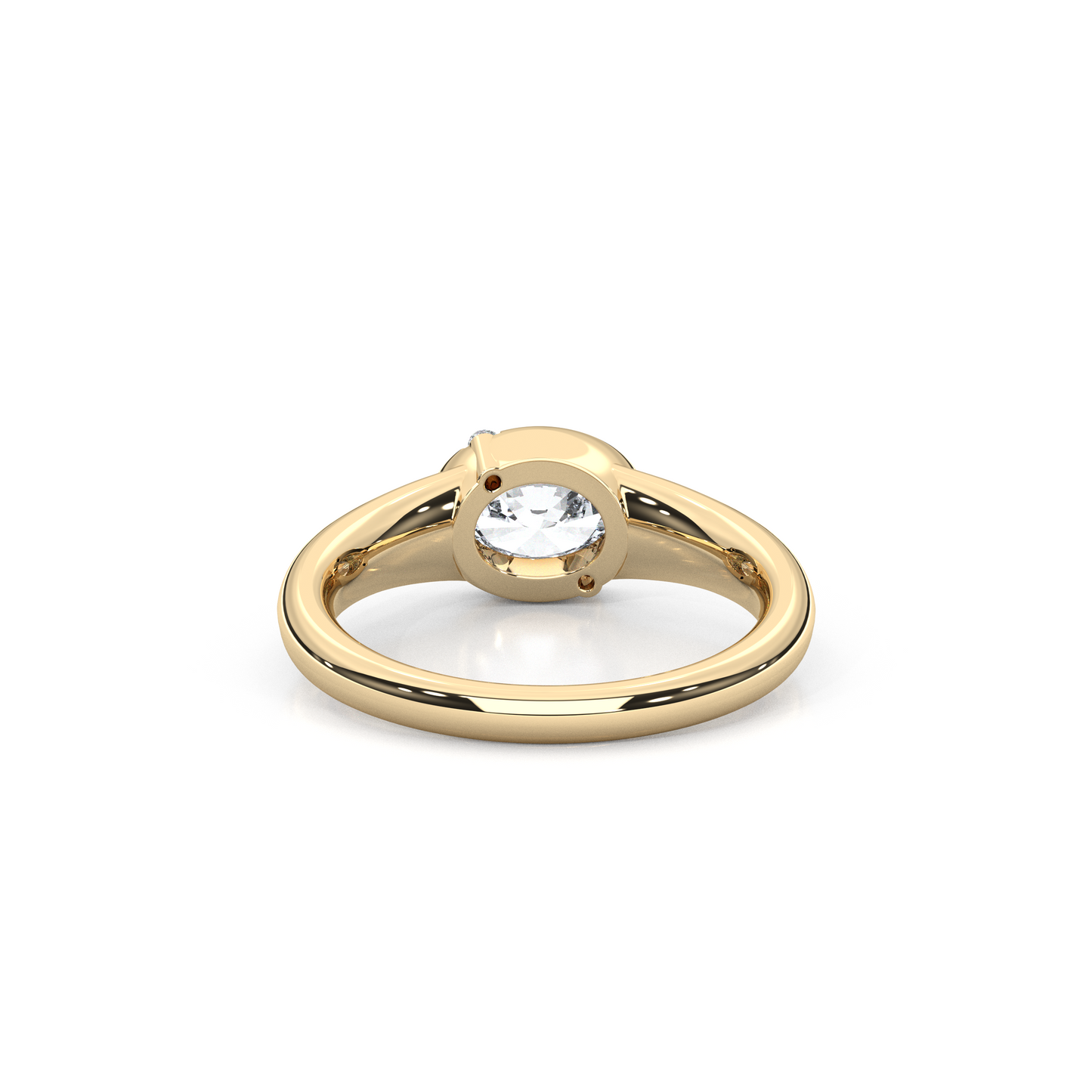 1.00 Carat Oval Cut Lab-Grown Diamond East-West Bezel Modern Minimalist Design Ring