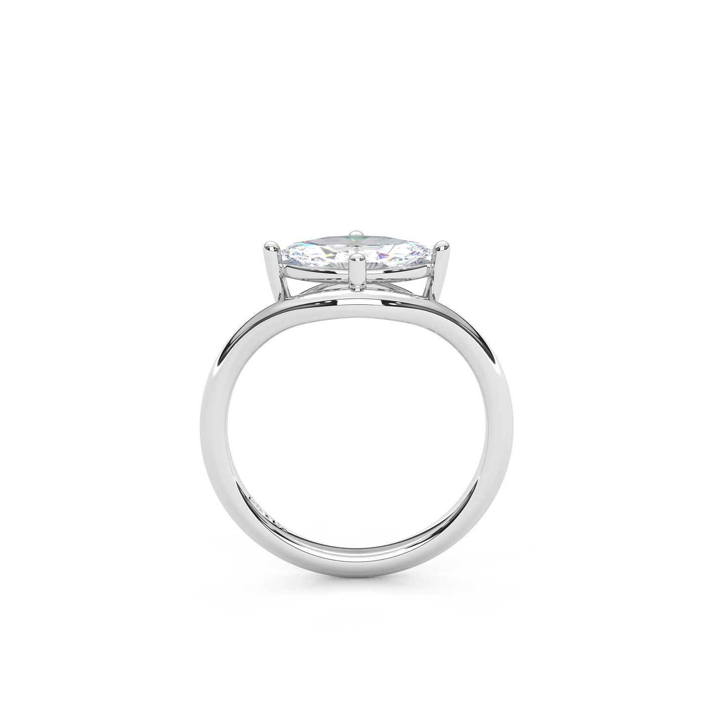 Elegant 1.00 Carat Marquise Cut Lab Diamond Solitaire Pinky Ring