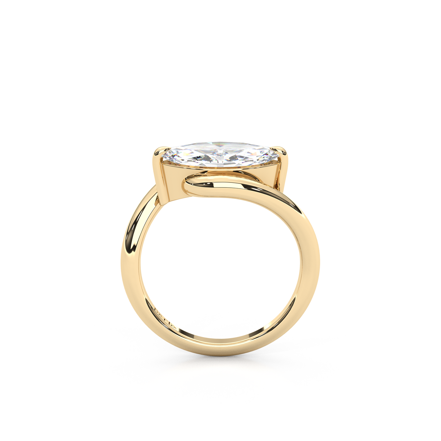 2.00 Carat East-West Marquise Cut Lab Diamond Ring with Curved Split Band