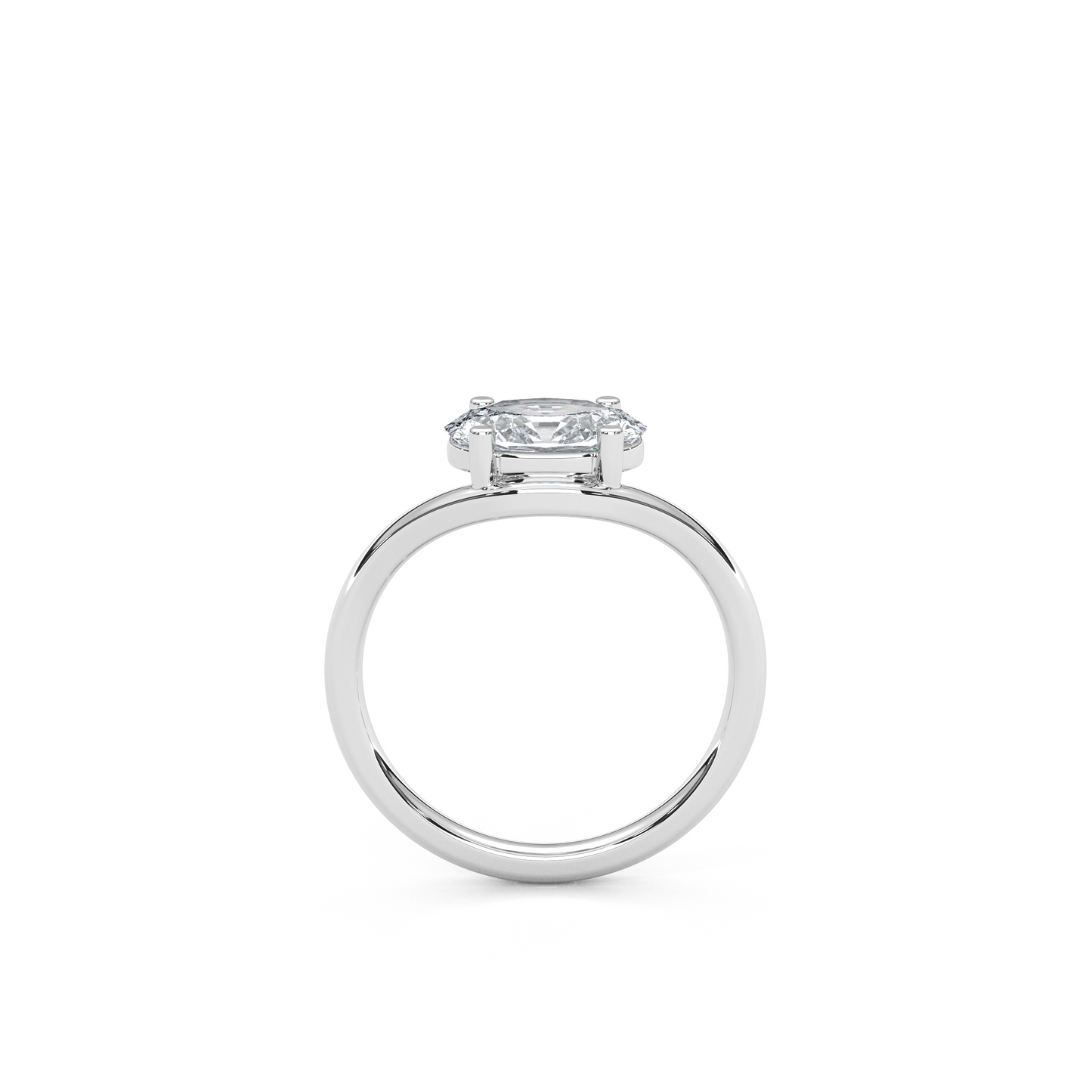1.00 Carat Oval Lab-Grown Minimalist Band in East-West Orientation
