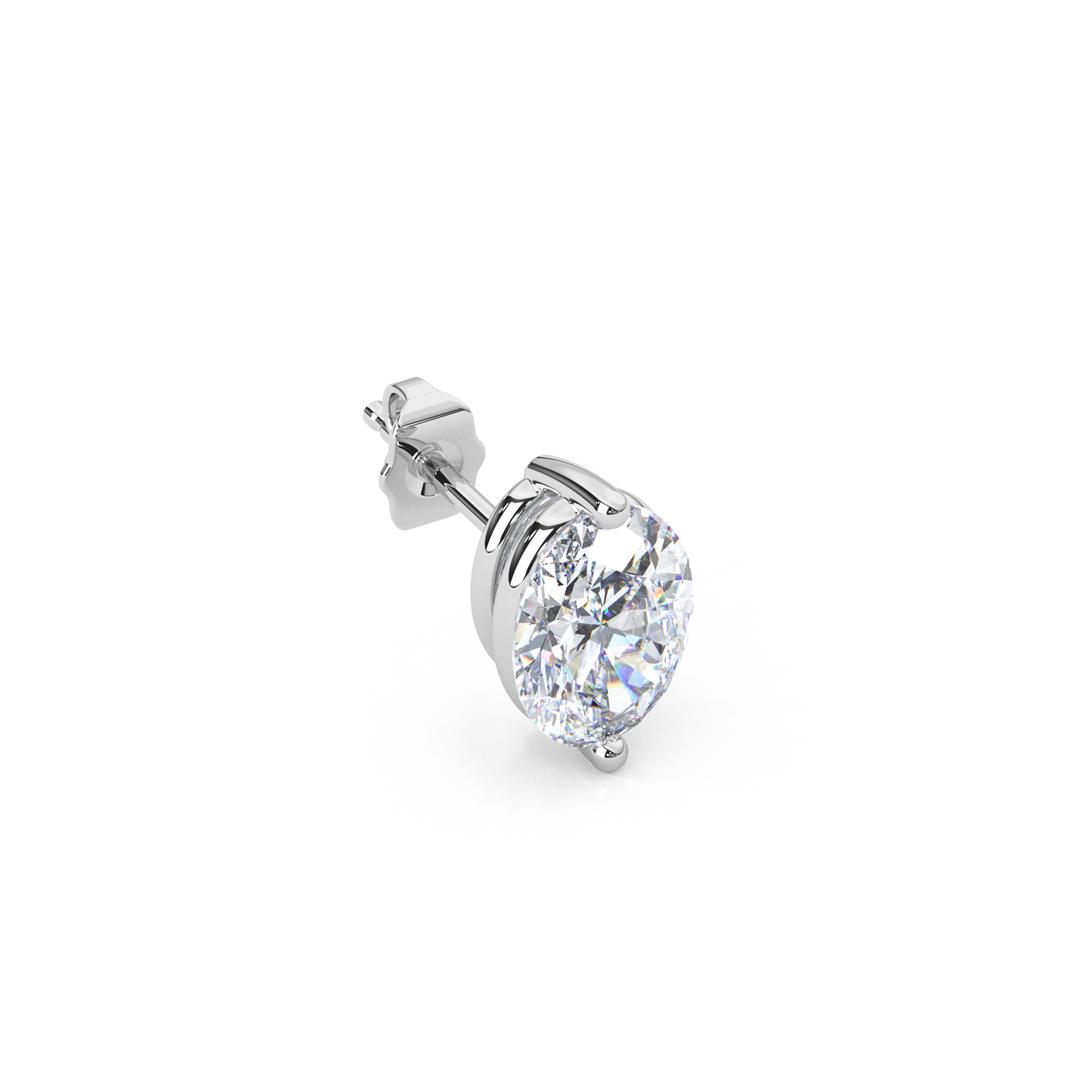Classic Oval Cut Lab Diamond 2-Prong Stud Earrings