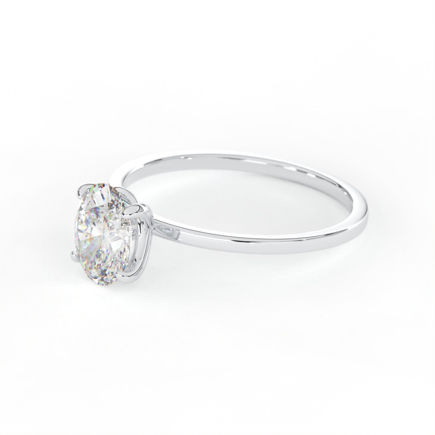 Elegant 1.00 Carat Oval Cut Lab Diamond Solitaire Engagement Ring