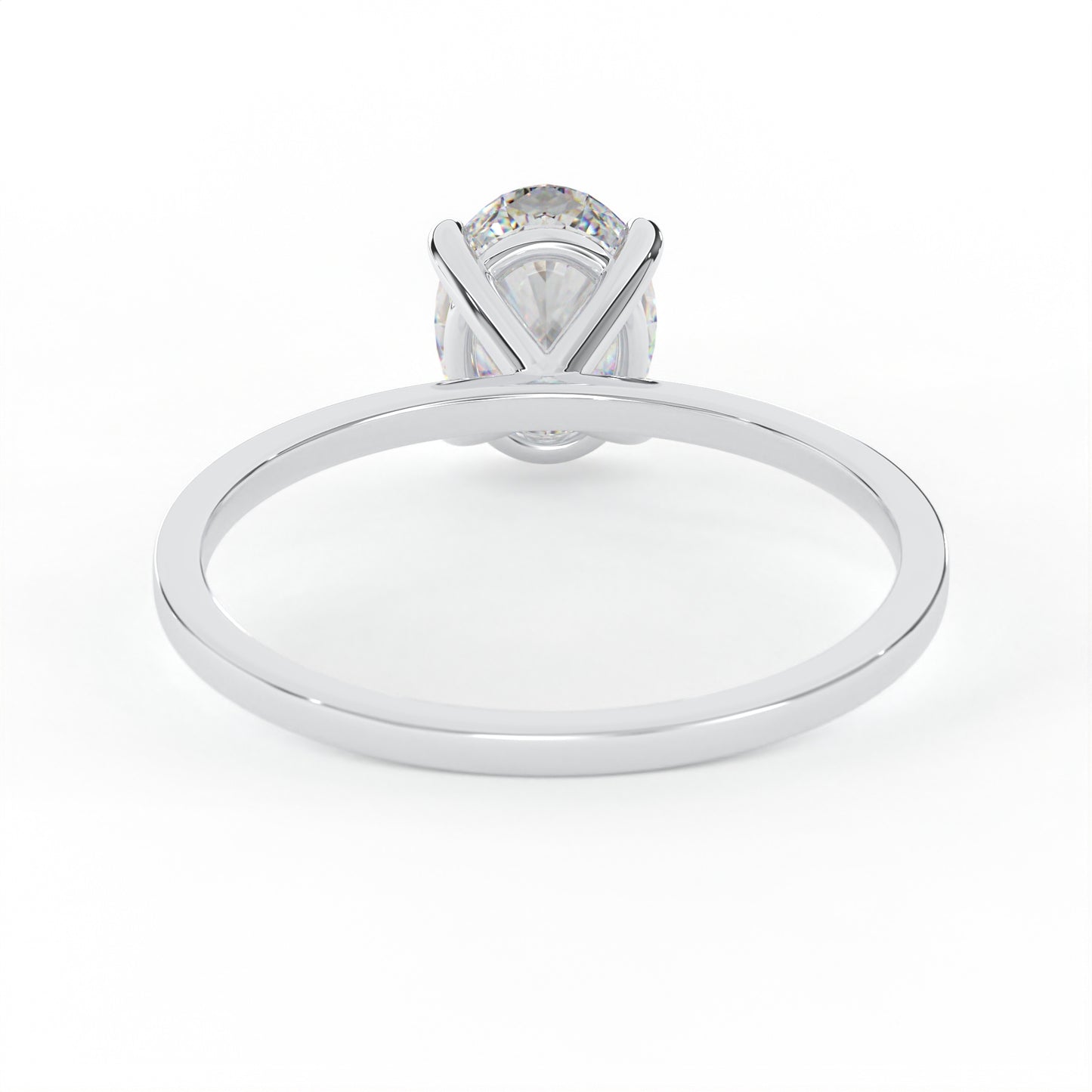 Elegant 1.00 Carat Oval Cut Lab Diamond Solitaire Engagement Ring