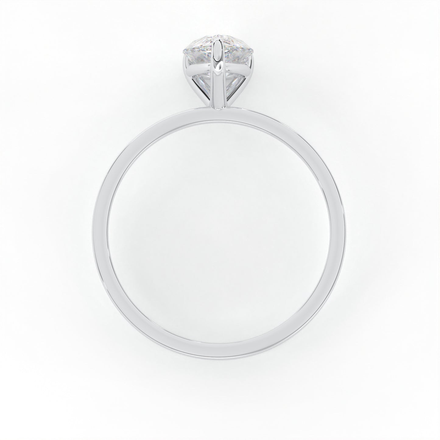 Elegant 1.00 Carat Pear Cut Lab Diamond Solitaire Engagement Ring