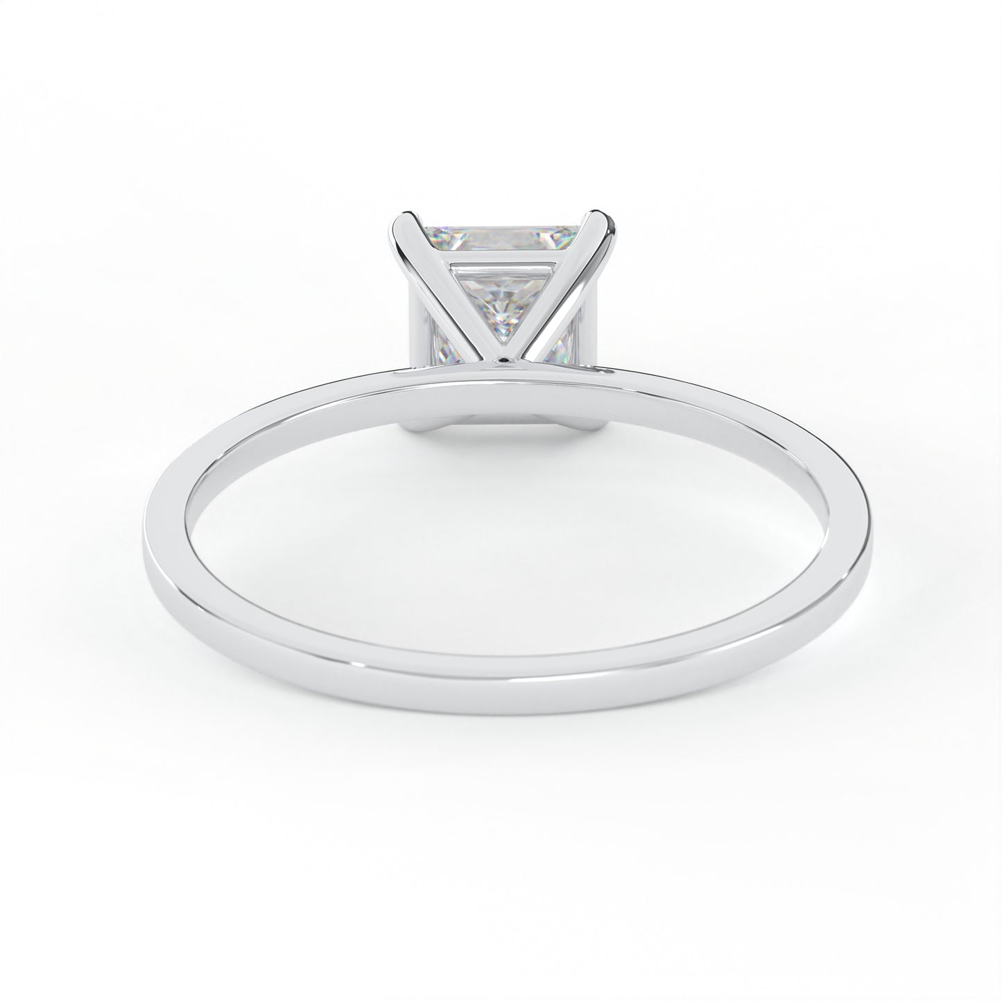 Elegant 1.00 Carat Princess Cut Lab Diamond Solitaire Engagement Ring