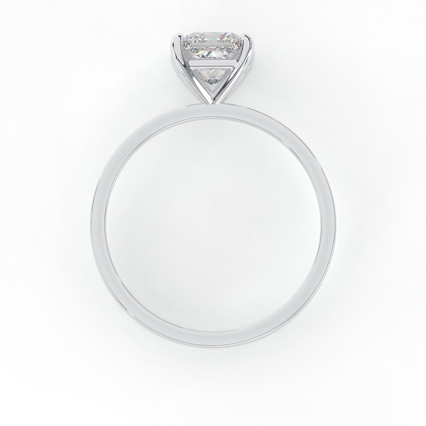 Elegant 1.00 Carat Princess Cut Lab Diamond Solitaire Engagement Ring
