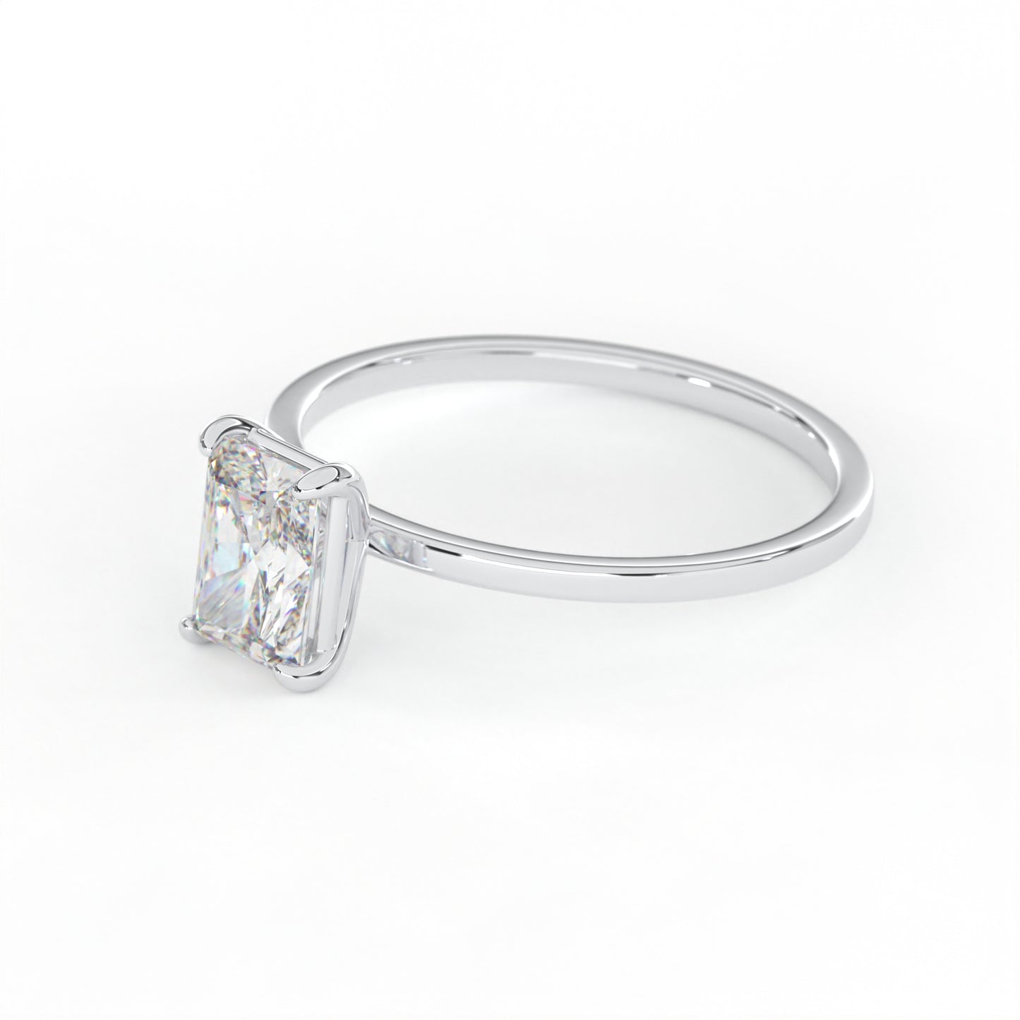 Elegant 1.00 Carat Radiant Cut Lab Diamond Solitaire Engagement Ring