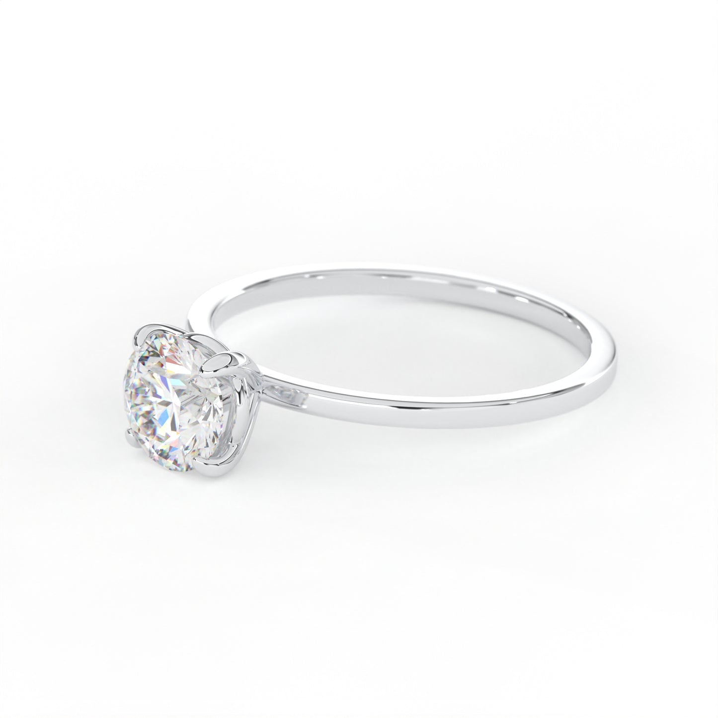 Elegant 1.00 Carat Round Cut Lab Diamond Solitaire Engagement Ring