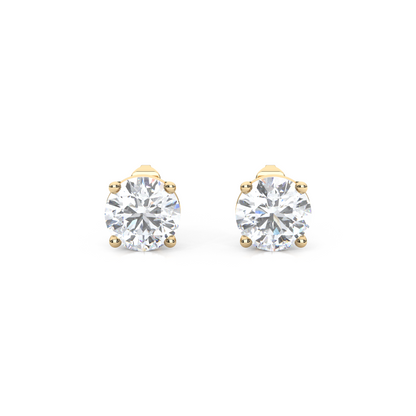 Classic Round Cut Lab Diamond 4-Prong Stud Earrings