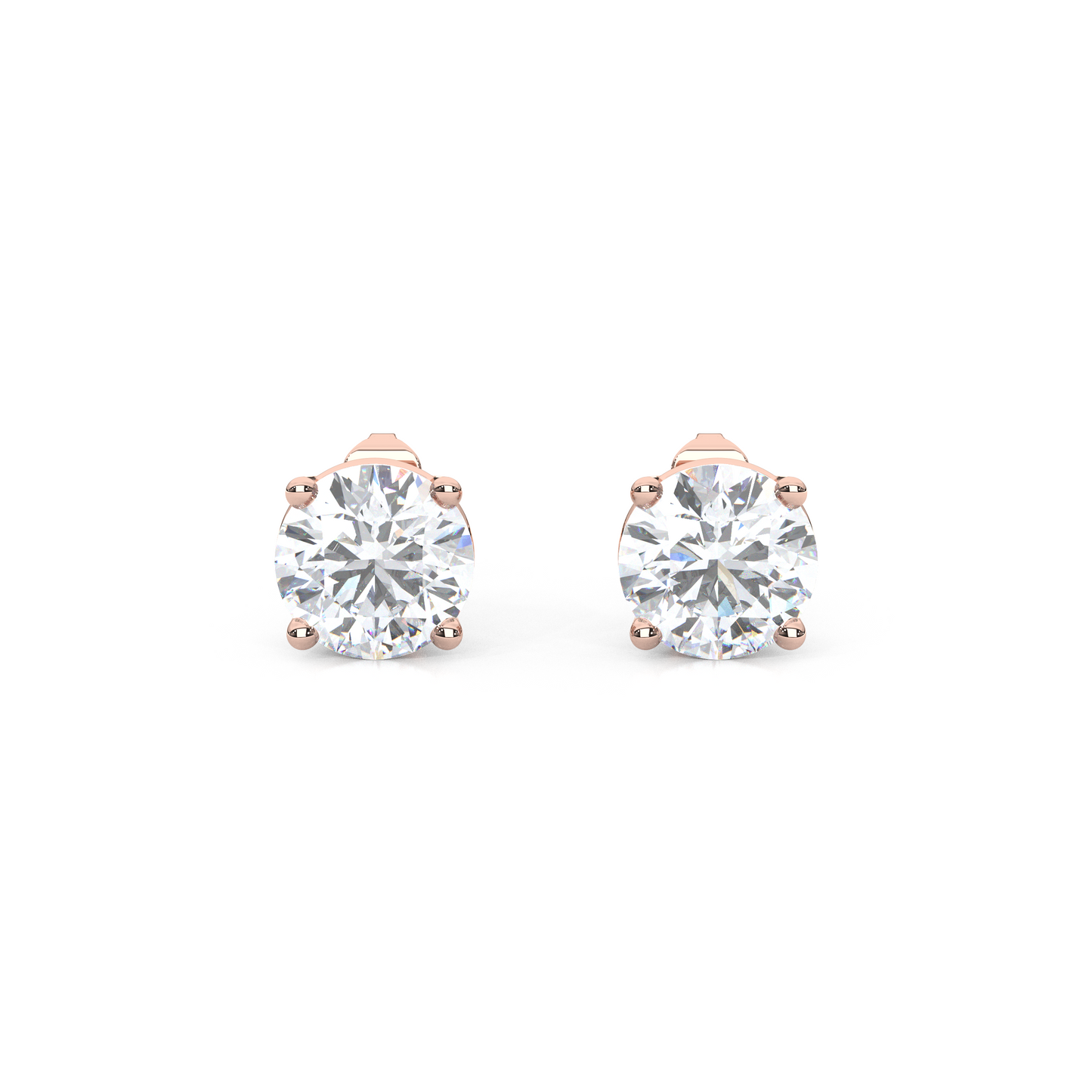 Classic Round Cut Lab Diamond 4-Prong Stud Earrings