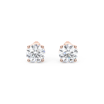 Classic Round Cut Lab Diamond 4-Prong Stud Earrings
