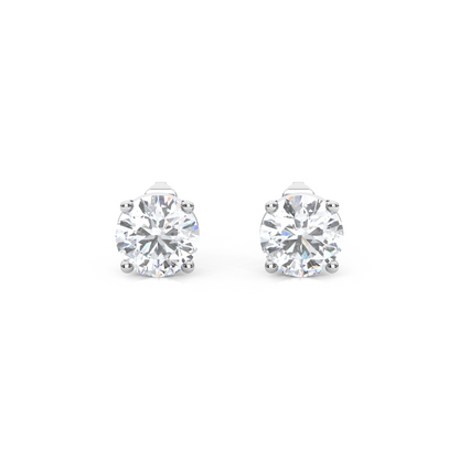 Classic Round Cut Lab Diamond 4-Prong Stud Earrings