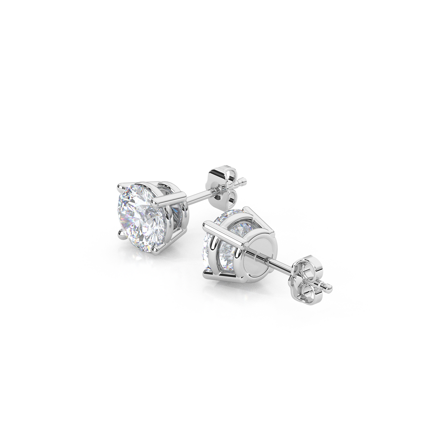 Classic Round Cut Lab Diamond 4-Prong Stud Earrings