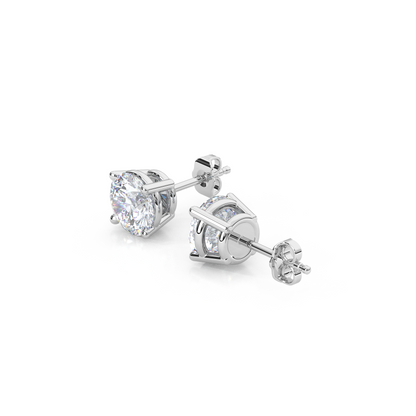 Classic Round Cut Lab Diamond 4-Prong Stud Earrings