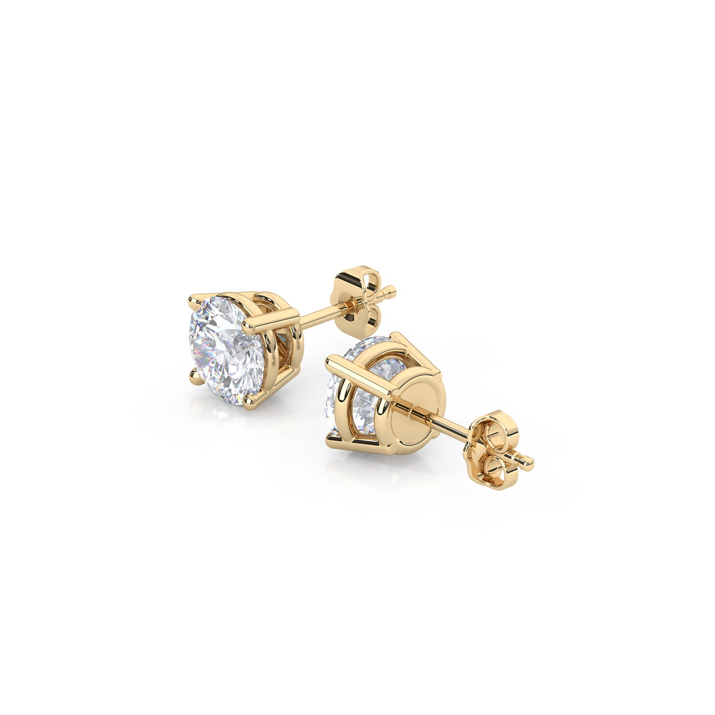 Classic Round Cut Lab Diamond 4-Prong Stud Earrings