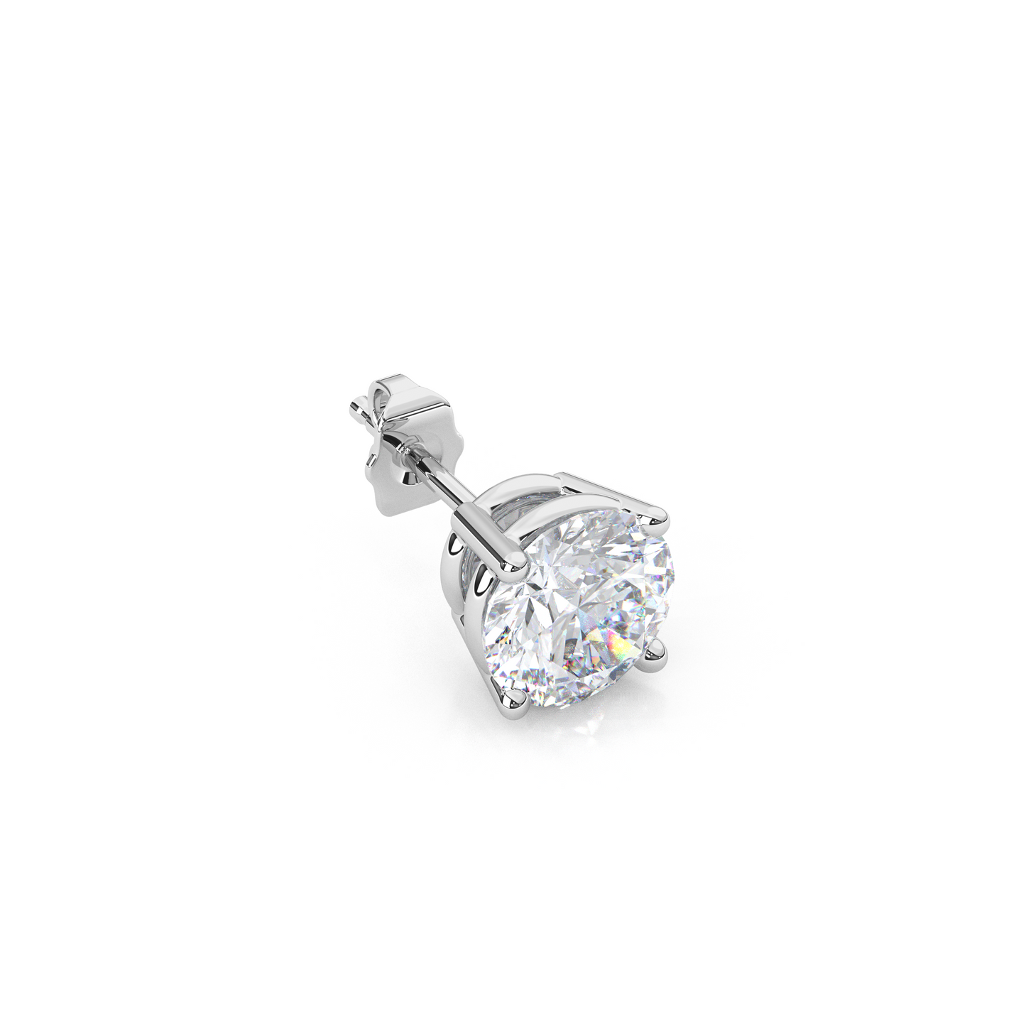 Classic Round Cut Lab Diamond 4-Prong Stud Earrings