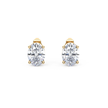 Classic Oval Cut Lab Diamond 4-Prong Stud Earrings