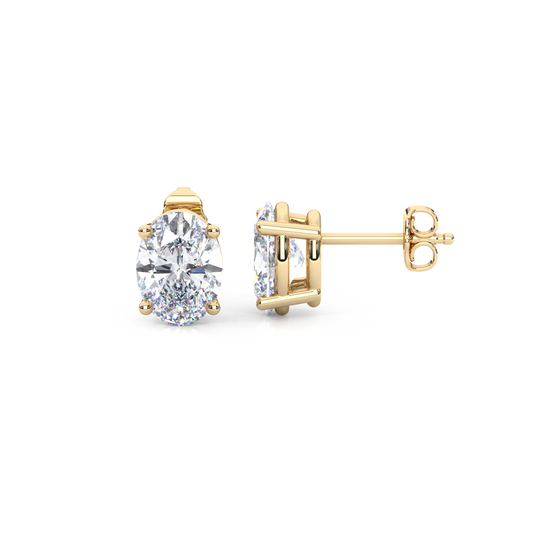 Classic Oval Cut Lab Diamond 4-Prong Stud Earrings