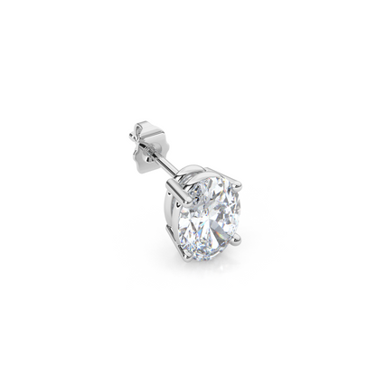 Classic Oval Cut Lab Diamond 4-Prong Stud Earrings