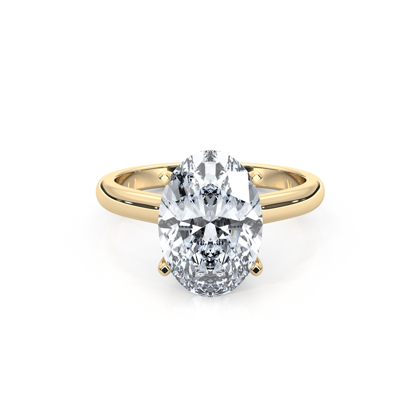 1.00 Carat Oval Cut Lab Diamond Cathedral Solitaire Engagement Ring