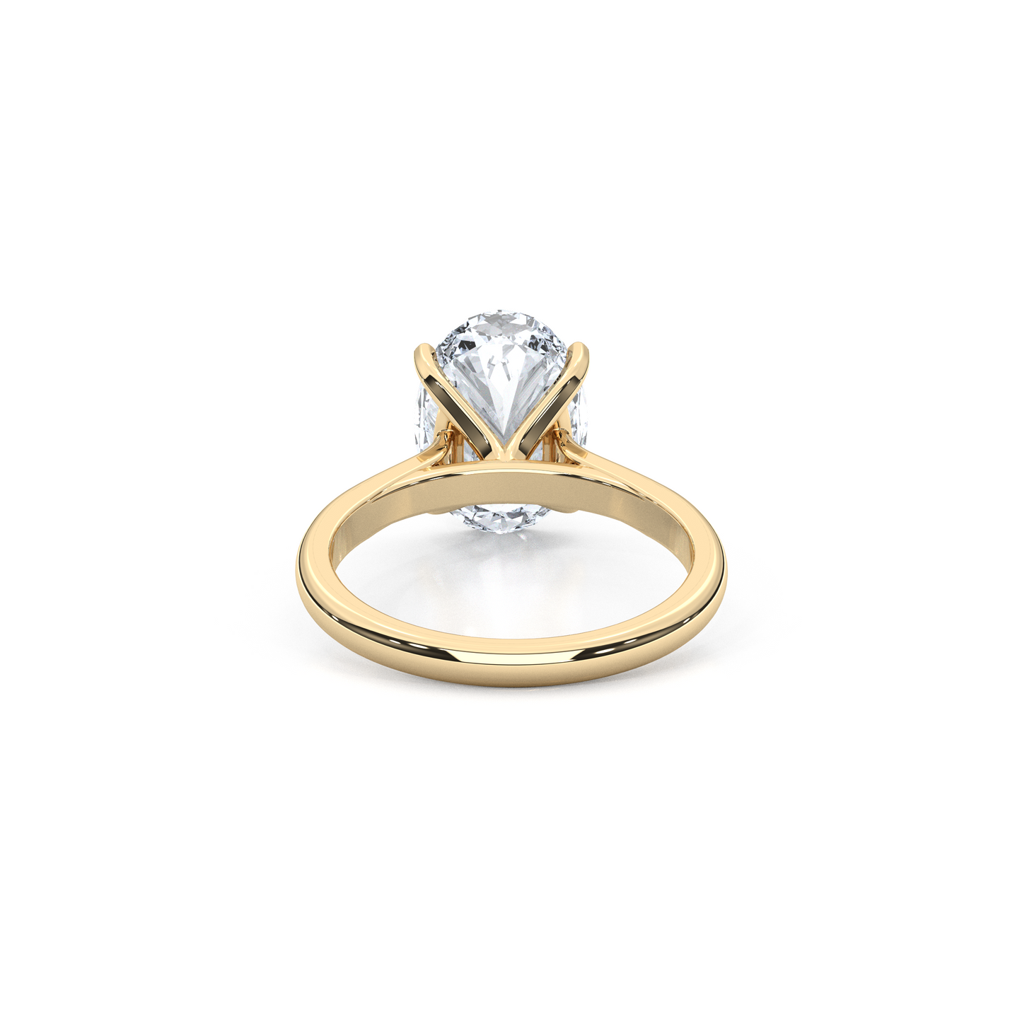 1.00 Carat Oval Cut Lab Diamond Cathedral Solitaire Engagement Ring