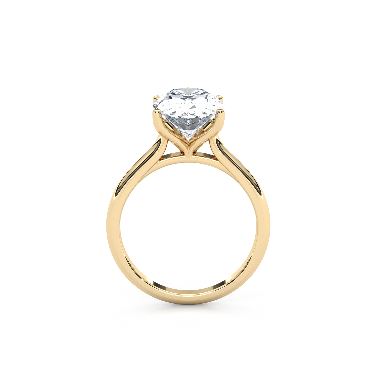 1.00 Carat Oval Cut Lab Diamond Cathedral Solitaire Engagement Ring