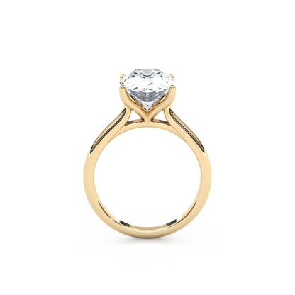 1.00 Carat Oval Cut Lab Diamond Cathedral Solitaire Engagement Ring