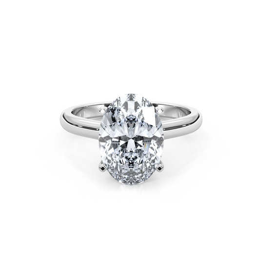 1.00 Carat Oval Cut Lab Diamond Cathedral Solitaire Engagement Ring