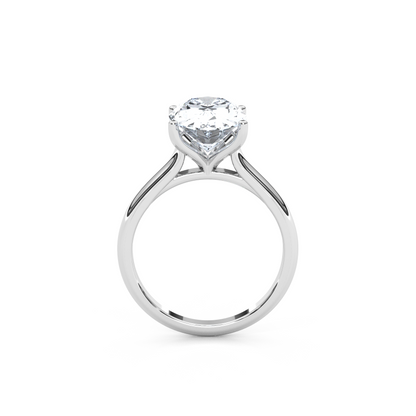 1.00 Carat Oval Cut Lab Diamond Cathedral Solitaire Engagement Ring
