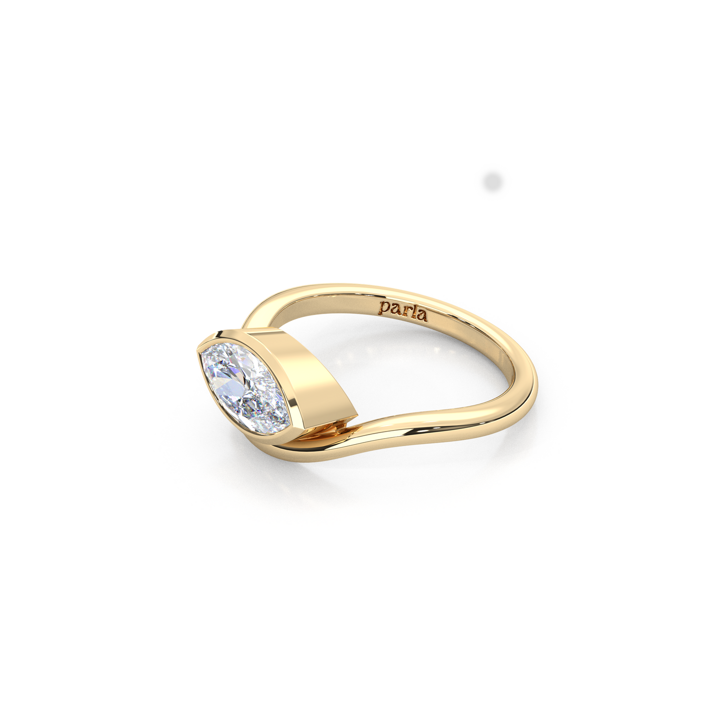 Elegant 1.00 Carat Marquise Cut Lab Diamond Bezel Solitaire Ring