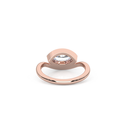 Elegant 1.00 Carat Marquise Cut Lab Diamond Bezel Solitaire Ring