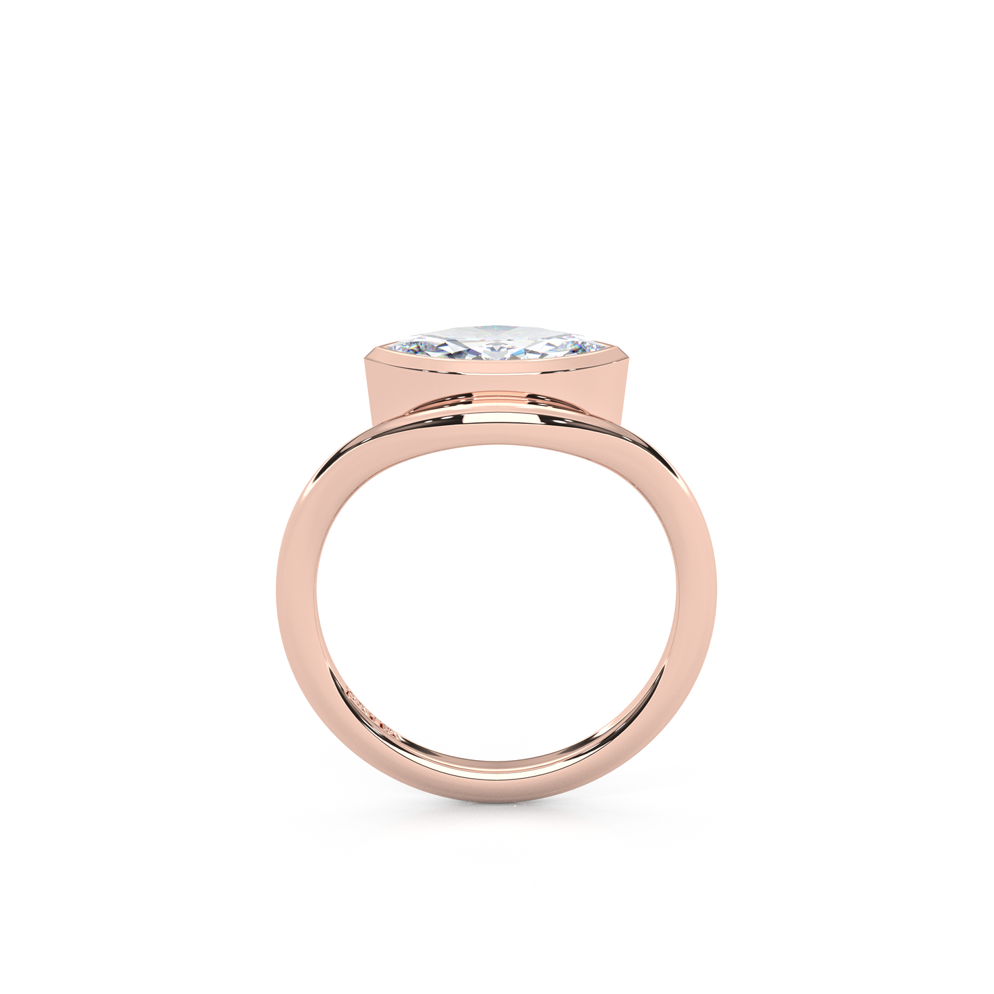 Elegant 1.00 Carat Marquise Cut Lab Diamond Bezel Solitaire Ring