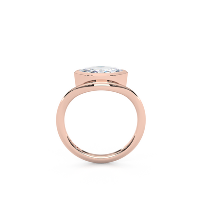 Elegant 1.00 Carat Marquise Cut Lab Diamond Bezel Solitaire Ring