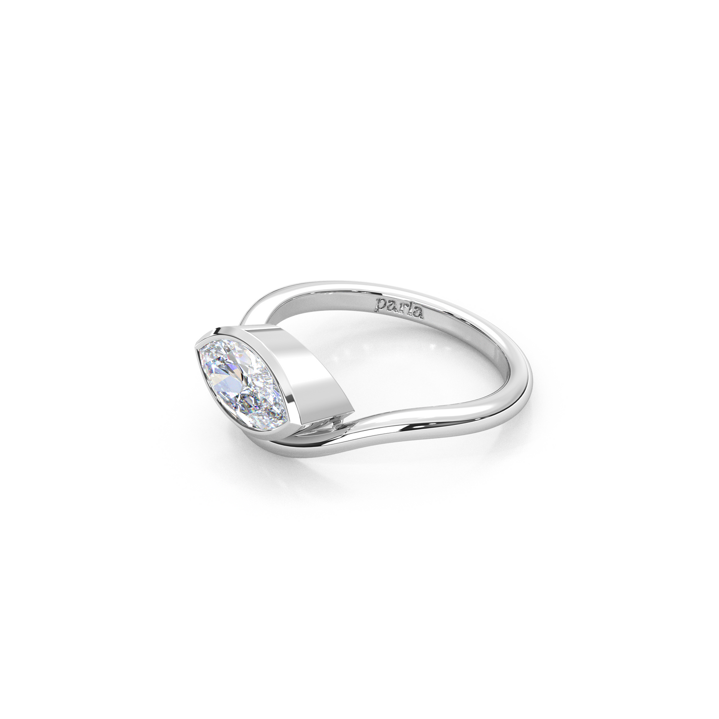 Elegant 1.00 Carat Marquise Cut Lab Diamond Bezel Solitaire Ring