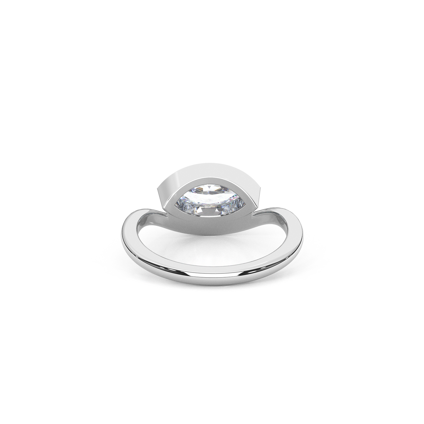 Elegant 1.00 Carat Marquise Cut Lab Diamond Bezel Solitaire Ring